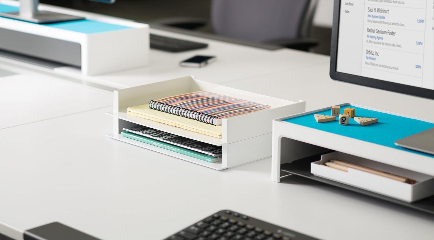 The SOTO letter box displayed along with the monitor bridge and ergo edge.