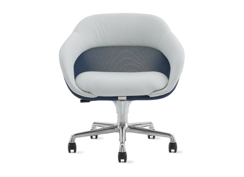 on white image of a sw_1 chair with white fabric and 5 star legs