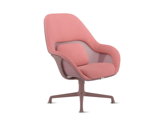 on white image of a pink sw_1 lounge chair