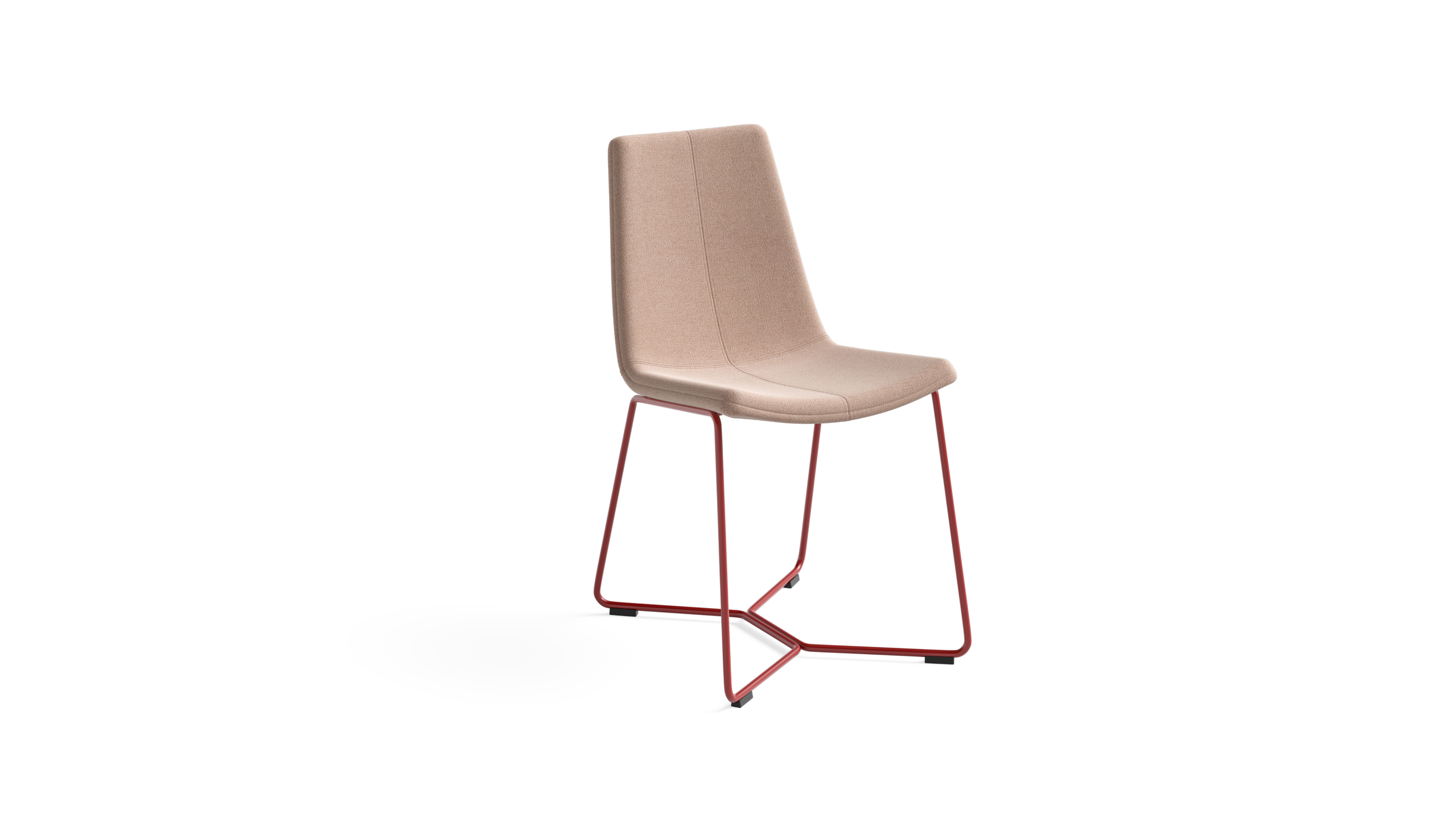 Guest chair with red legs