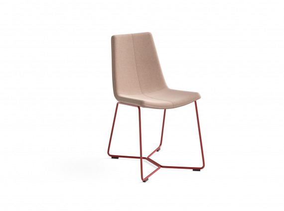 Guest chair with red legs