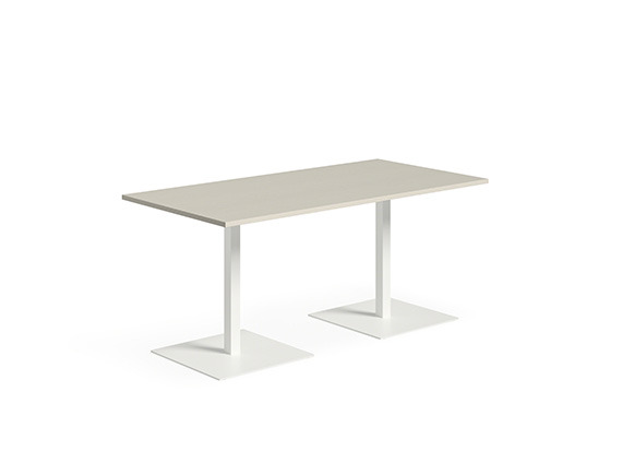 White background image with white rectangular table