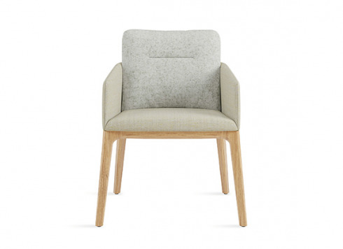 Guest chair with wood base