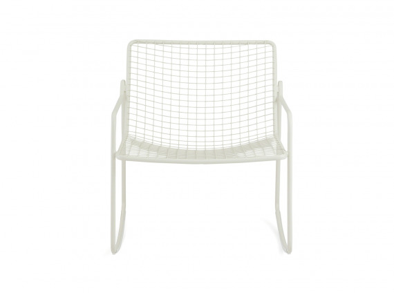 White Coalesse EMU Rio Rocking Lounge Chair on white background
