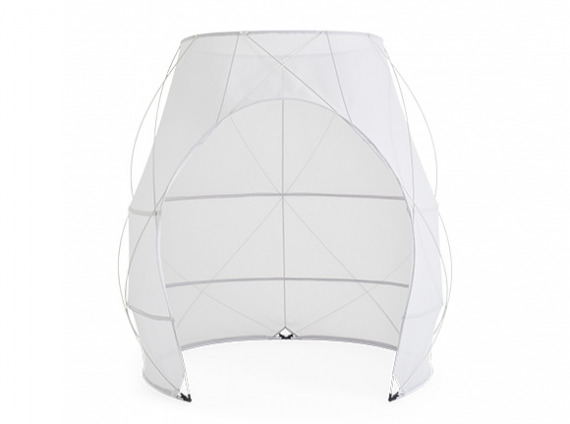 on white image of a pod tent
