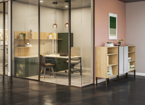 private enclave with glass wall and currency storage