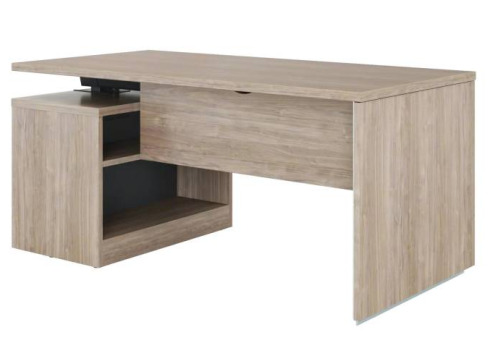 on white image of a wooden Slim leg height adjustable desk