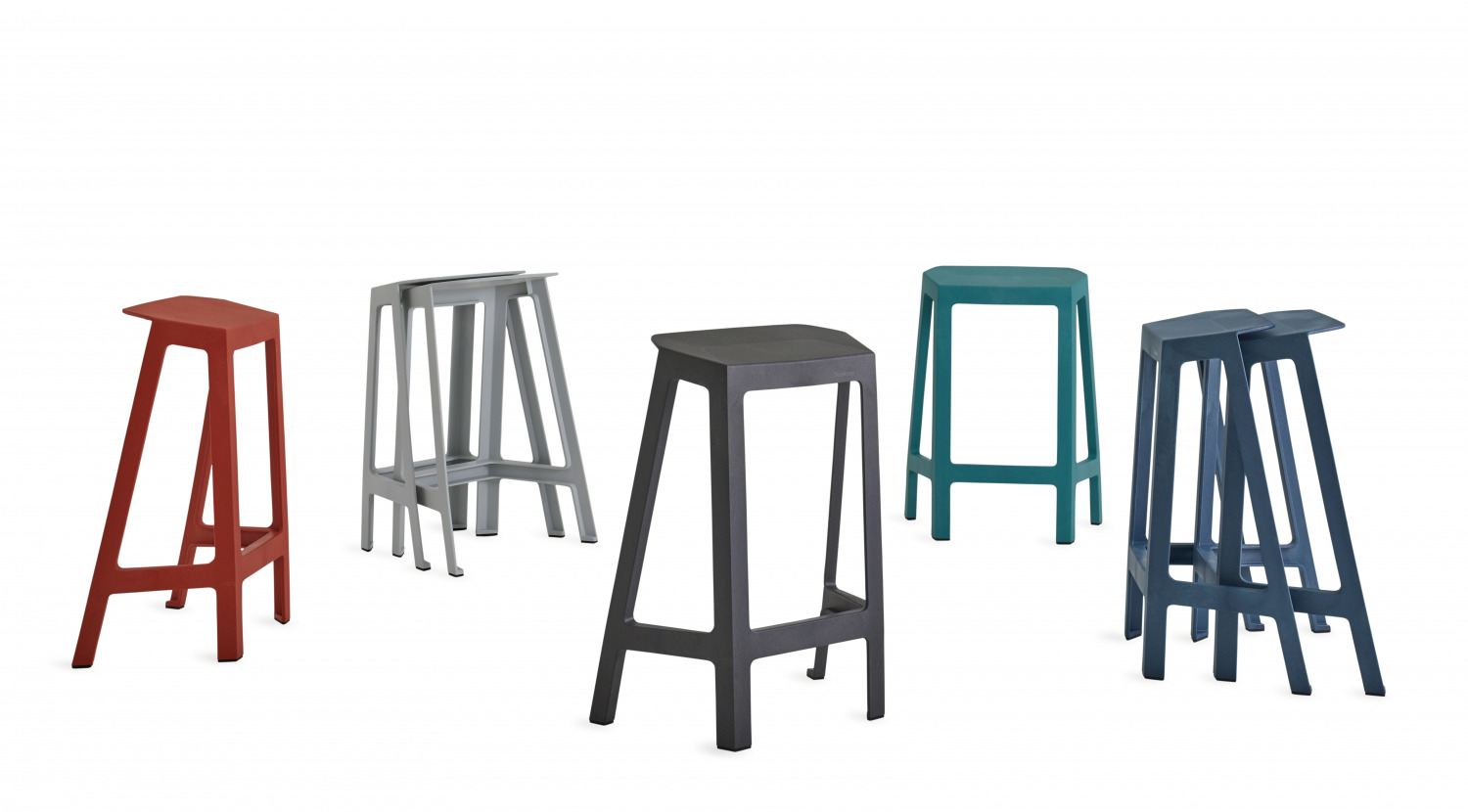 5 Steelcase Flex Perch Stool in different colors