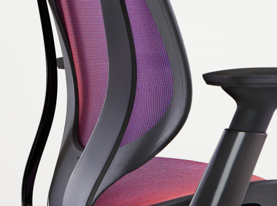 angled view to the back of a Steelcase Karman chair