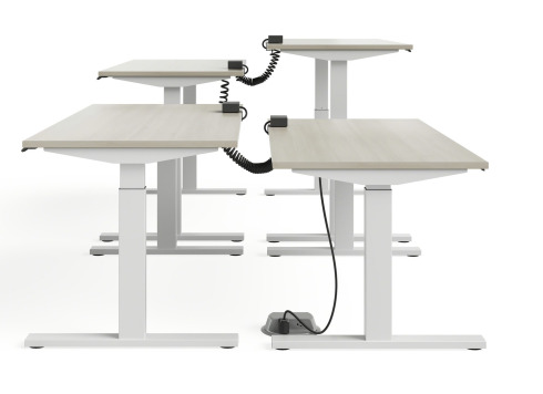 4 benches connected