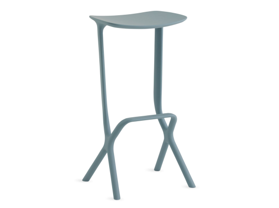 blue metal stool