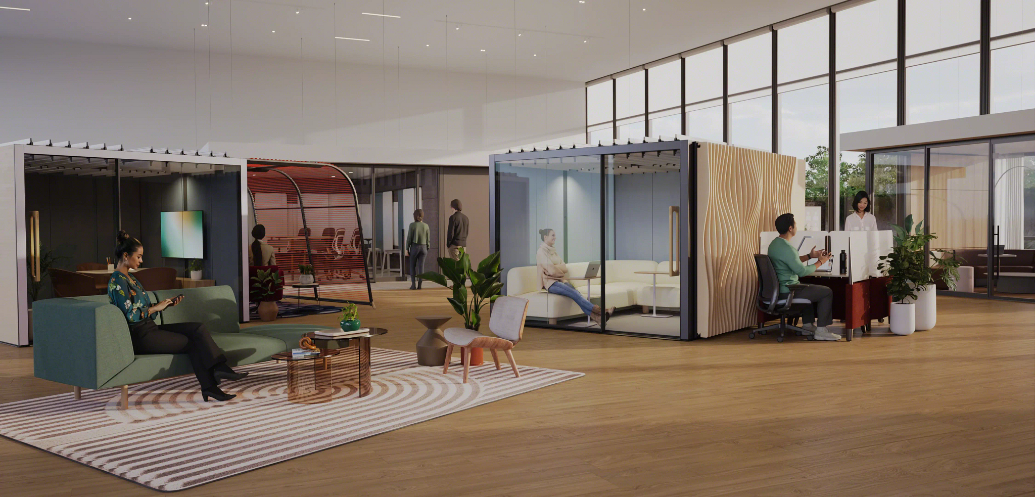 business taking advantage of all available space in their office to create valuable collaborative areas